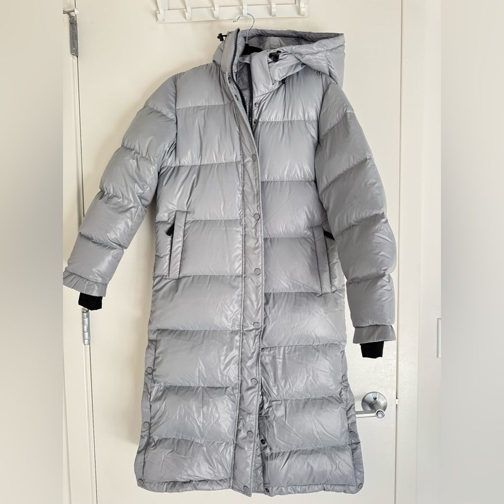 Quince Feather Grey Long Puffer Down Jacket
